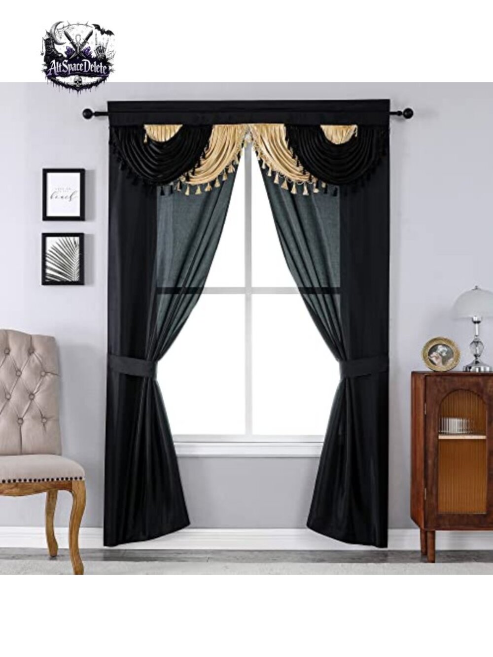 Regal Home 5-Piece Window Curtain Set Rod Pocket Semi-Sheer 84in Panels